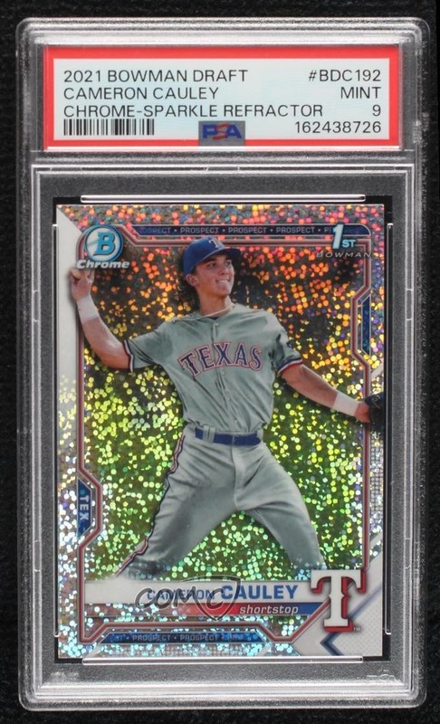 2021 Bowman Draft Chrome Sparkle Refractor Cameron Cauley #BDC-192 PSA 9 MINT