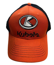 Kubota- New Orange Black Baseball Cap- Solid Back- One Size Fits Most