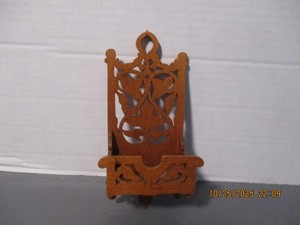 SCROLLED WOOD MATCHBOX HOLDER