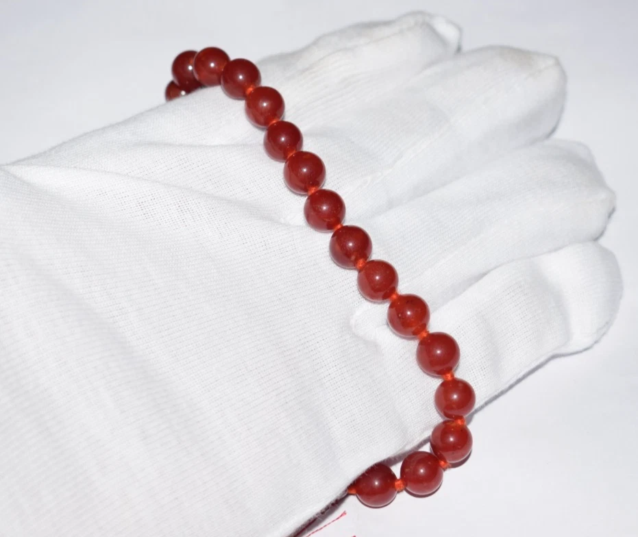 Red Ruby Corundum Gemstone Smooth 9 mm Beads Meditation Prayer Guru Japa Mala - Image 4 of 4