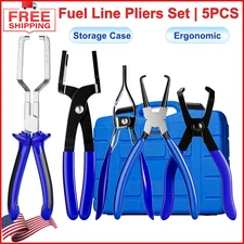 5PCS Fuel Line Disconnect Pliers Tool Set, Push Pin Hose Pipe Clamp Remover Tool