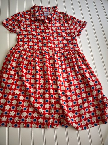 Mädchen Hanna Andersson Kleid Größe 120 cm US 6-7 Blumen rot