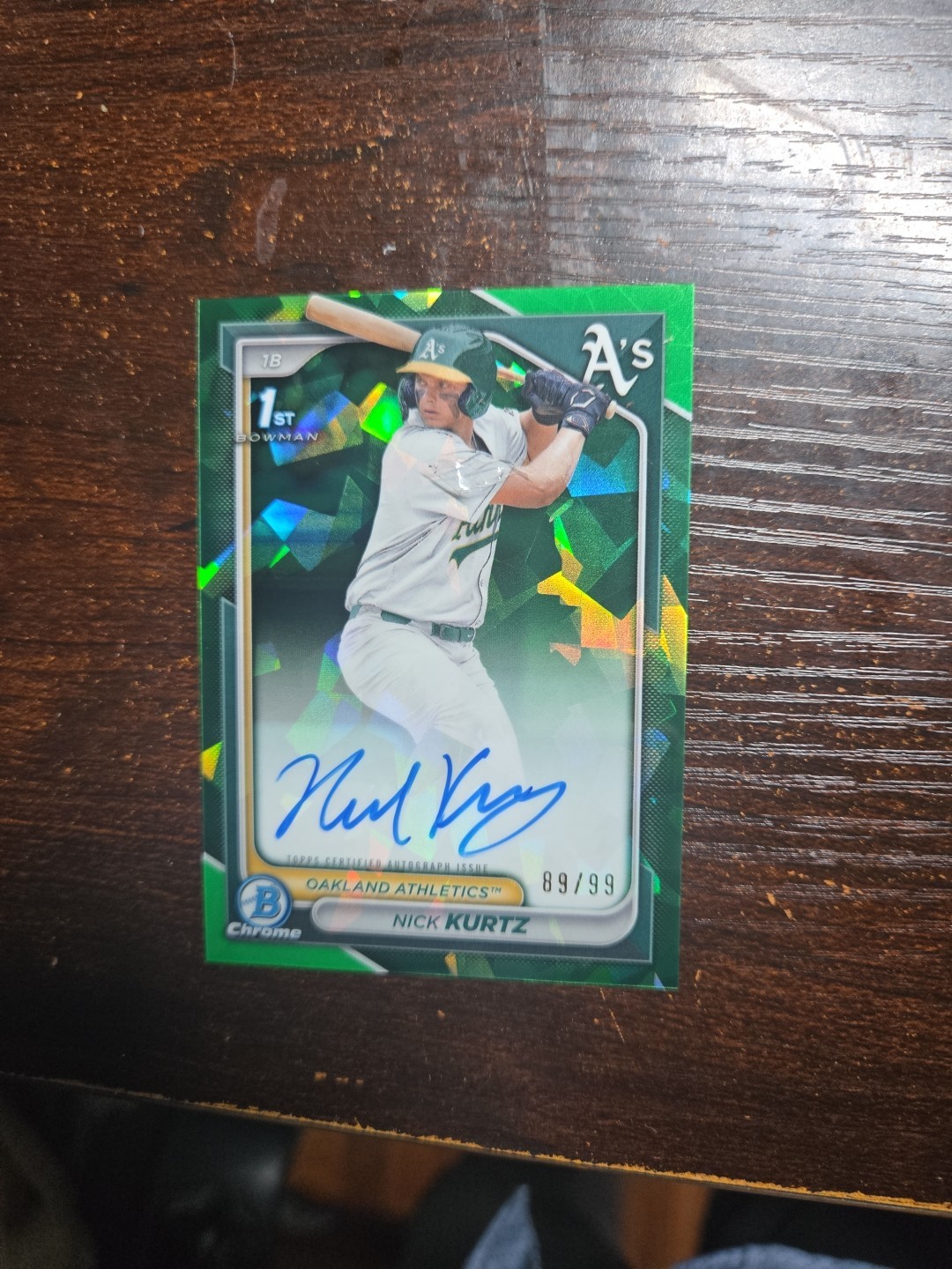 2024 Bowman Draft Sapphire Nick Kurtz Green Refractor Auto /99 Color Match! 🎆 