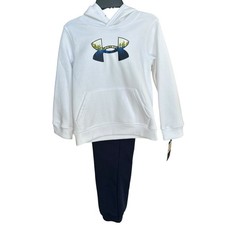 Under Armour Youth Boys Hoodie  Joggers Set YS White/Navy New