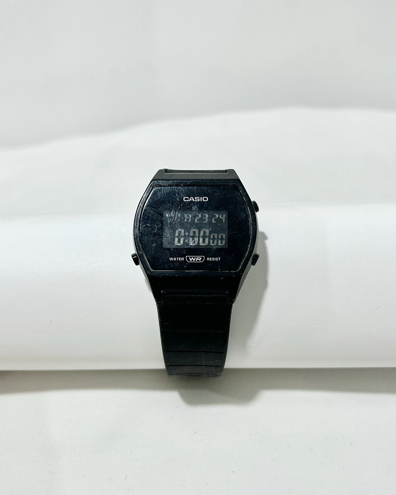 CASIO LW204 Resin Band All Black Digital Men Vintage Watch W07 *WORKING