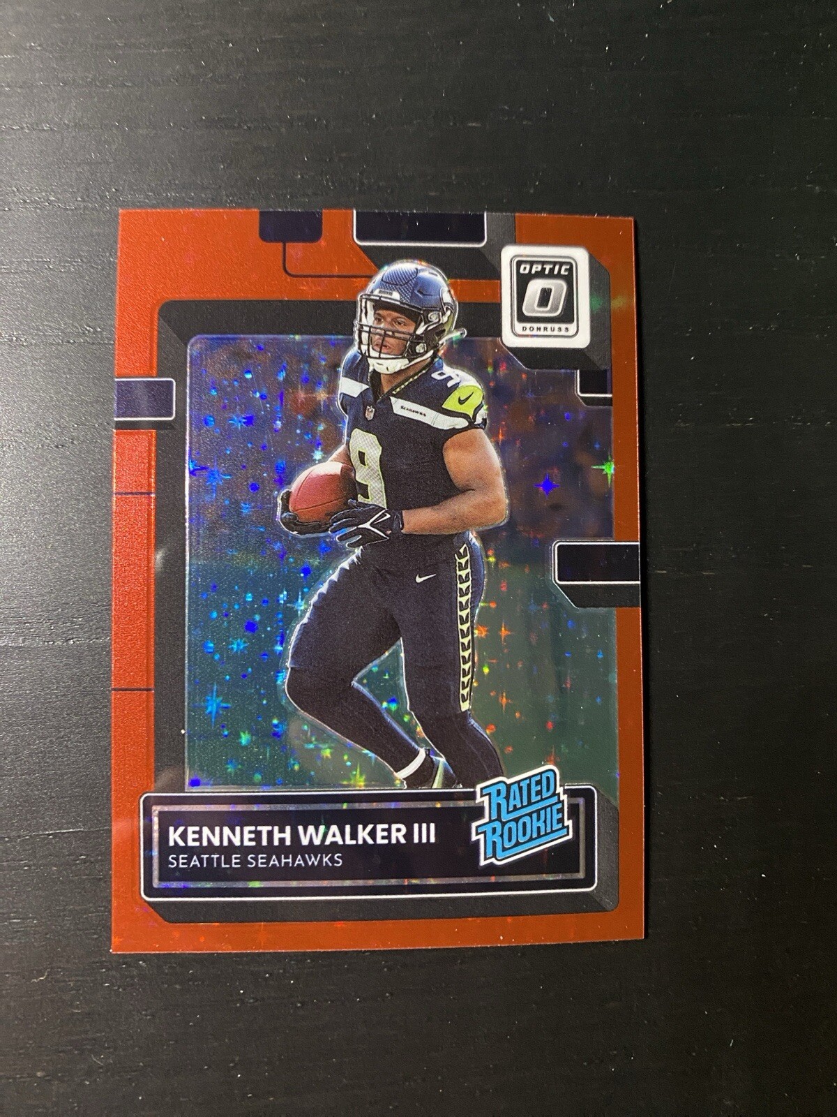 Kenneth Walker III 2022 Optic Rated Rookie Red Stars Prizm RC #218