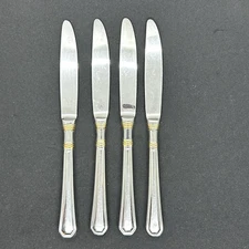 Pfaltzgraff GOLDEN PROVIDENCE Dinner Knife Stainless Gold Accent Set of 4