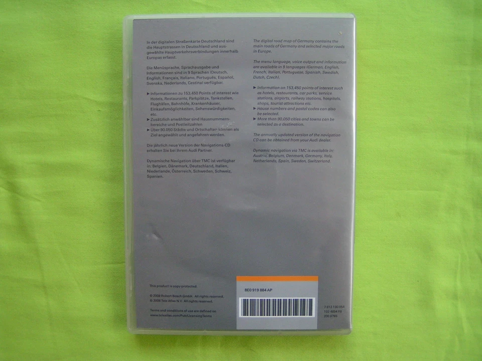 AUDI CD NAVIGATION SOFTWARE DEUTSCHLAND EU 2009 BNS 5.0 A3 A4 TT 8E0 919 884 AP - Bild 2 von 3