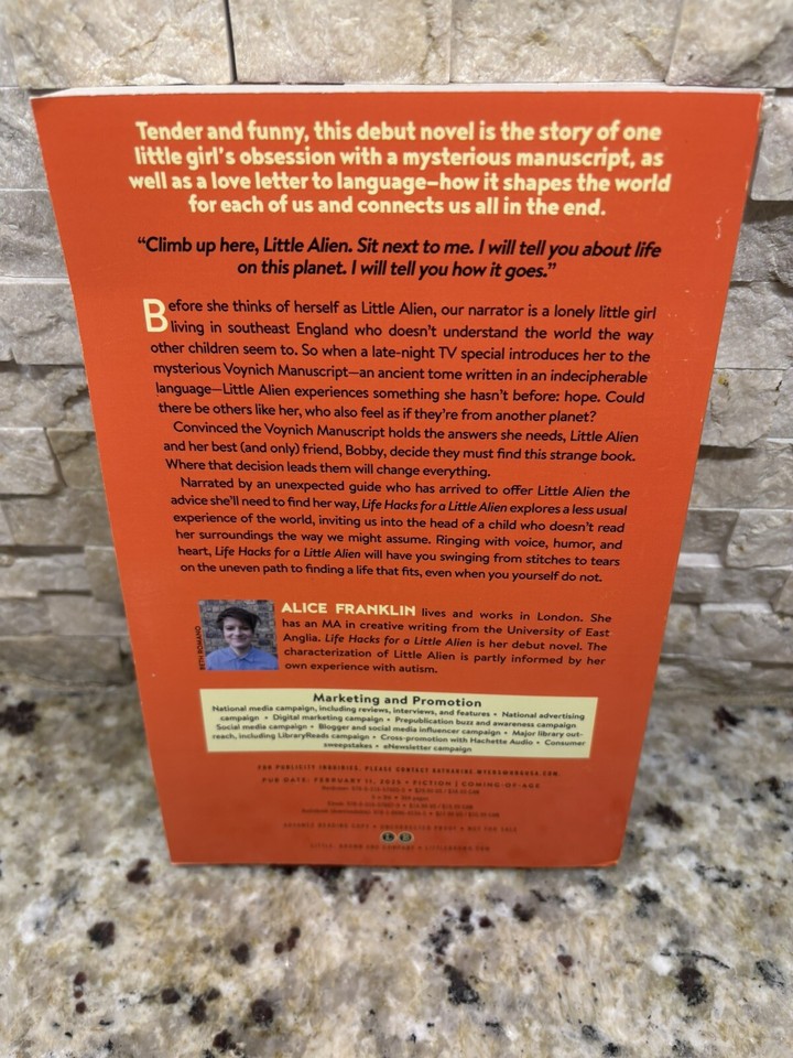 Life Hacks for a Little Alien Alice FranklinUncorrected Proof ARC