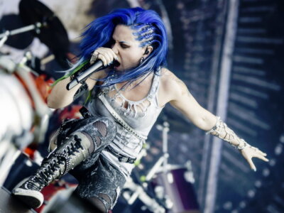 V8535 Melodic Death Metal Girl Growling Blue Hair Rock WALL POSTER