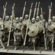 Undead Skeleton Spearmen Miniature x4 | D&D DnD | Wargame| Pathfinder | RPG