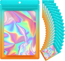 100 Pieces Resealable Mylar Bags, Smell Proof Bags with Clear Window for Food St