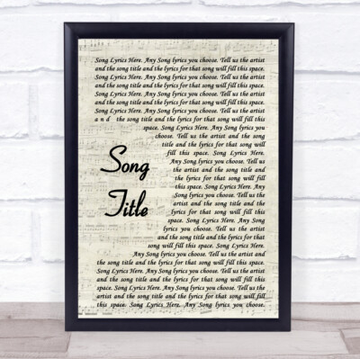 Jeder Songtext individuell Vintage Schrift Wandbild Zitat personalisiert Text Druck