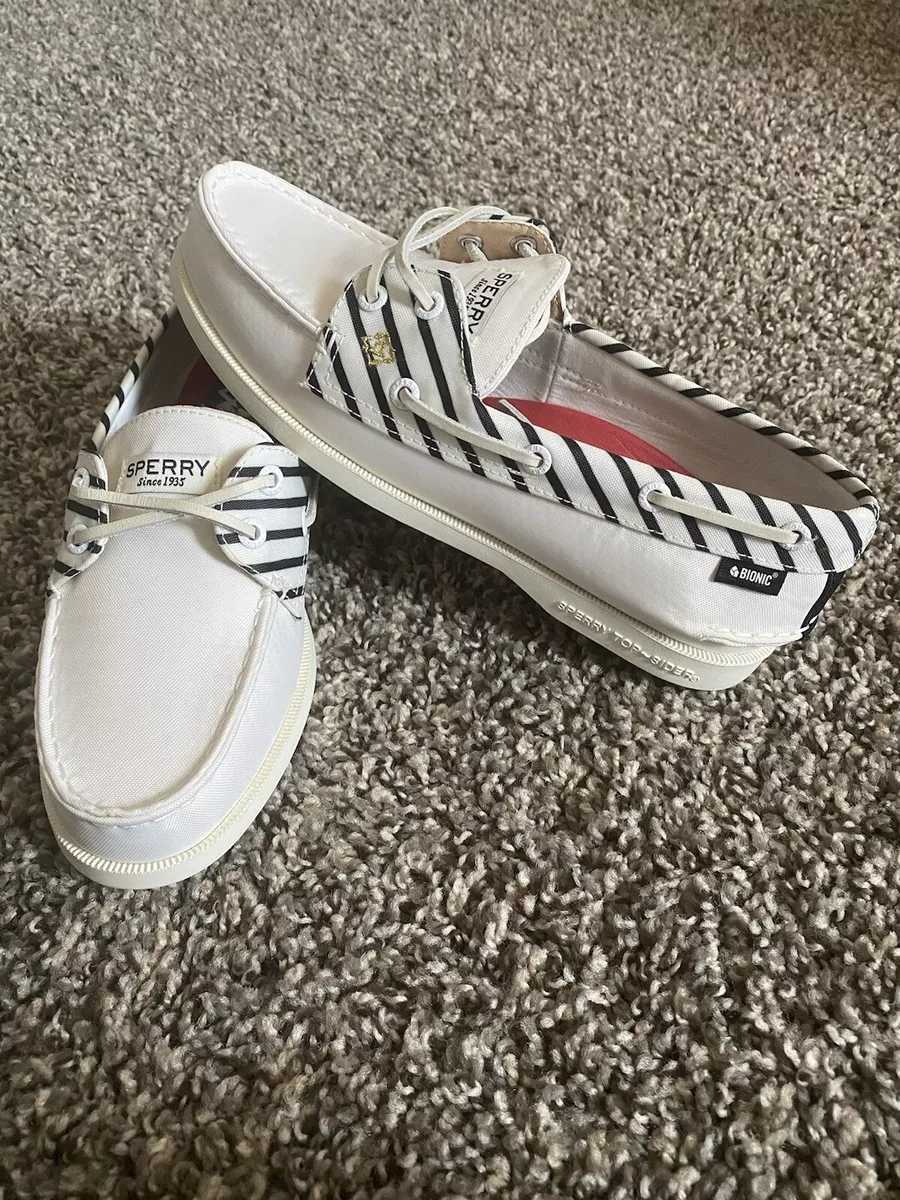 New. Women s Sperry Bionic Boat Shoes 6M White eBay