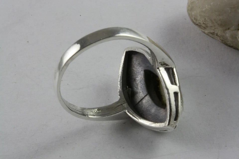 Pietra di Luna Marcasite Donna Anello IN Argento 925 Vero Argento / 404 - Immagine 4 di 4