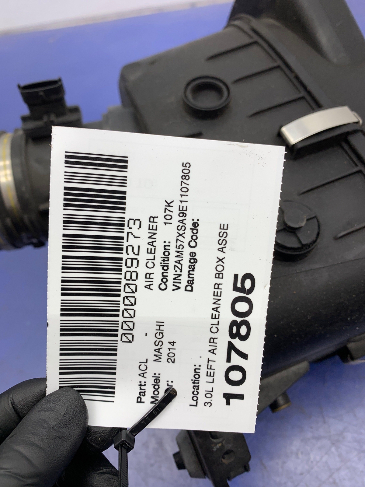2014 - 2016 MASERATI GHIBLI OEM 3.0L LEFT AIR CLEANER BOX ASSEMBLY 670005844