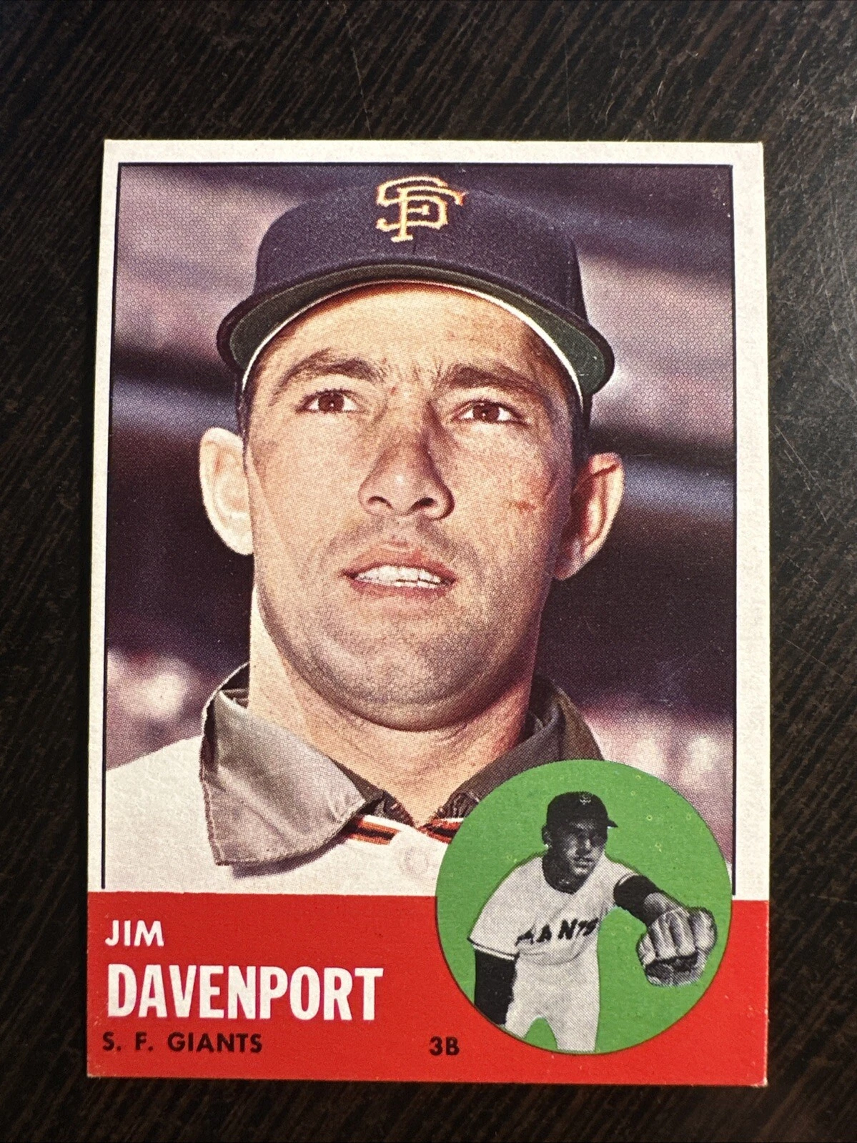 1963 TOPPS #388 JIM DAVENPORT SAN FRANCISCO GIANTS EX-MT *Hot Corner Vintage*