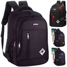 17" Anti-theft Laptop Backpack Shool Book Bag Travel Rucksack w USB Charing Port