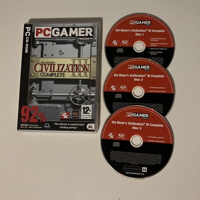 Sid Meier's Civilization III Komplett Spiel PC Gamer CD-ROM 92% 3 Disc