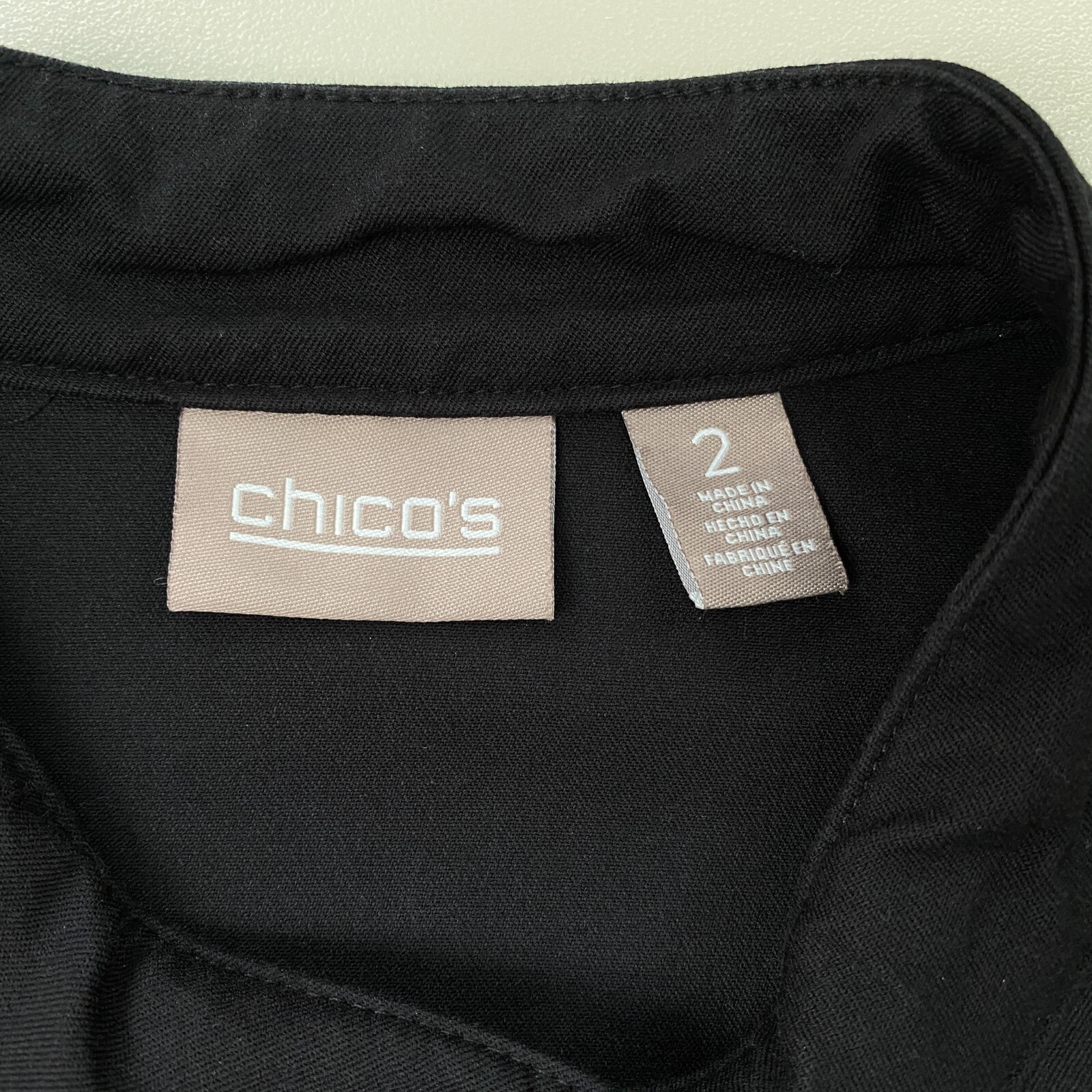 Chicos Shacket Jacket Size 2 Solid Black Button U… - image 11