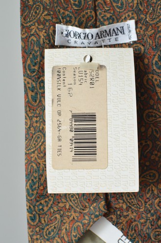 Giorgio Armani Cravatte 100% Silk Tie Paisley - Picture 4 of 5