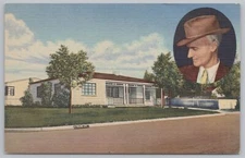 Linen~Ernie Pyles Home Albuquerque New Mexico~Vintage Postcard