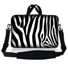 15.6 Inch Laptop Bag Sleeve Carry Case w/ Shoulder Strap Macbook Acer Zebra Skin