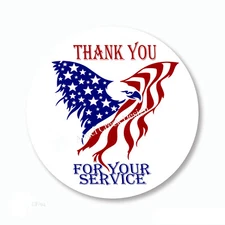 Thank You for Your Service  Eagle Flag Favors Scrapbook Stickers Envelope Seals