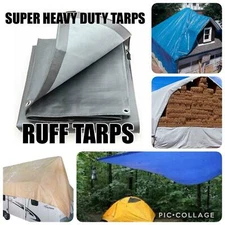 6 x 8 Super Heavy Duty Tarp Multi Purpose Waterproof Tarpaulin Reversible Cover