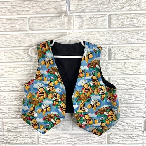 Vintage Kids Vest Teddy Bears Dressed as Bees Size 4T 5T
