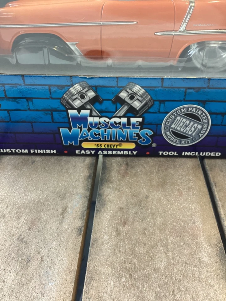 Rare 55 Chevy Bel-Air Orange & Black Build It Kit New in Box - Image 2 of 4