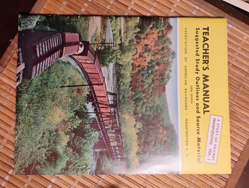 1954 The Teacher's Manual For Study Of Railroad Transportation