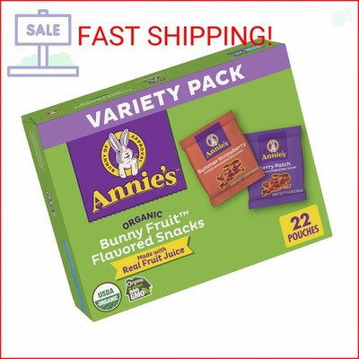 Annie's Organic Bunny Fruit Snacks, Variety Pack, Gluten Free, Halloween Candy A