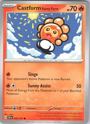 Castform Sunny Form - 020/191 #20/191 (LP) SV08: Surging Sparks SSP Pokemon