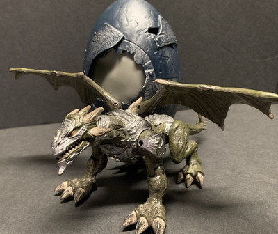 Mega Bloks Dragons Metal Ages Argentum Green Silver Armor Dragon Figure w/Egg