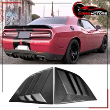 Fits 08-23 Dodge Challenger XE V3 Style Window Louvers Carbon Fiber Print PP 2PC
