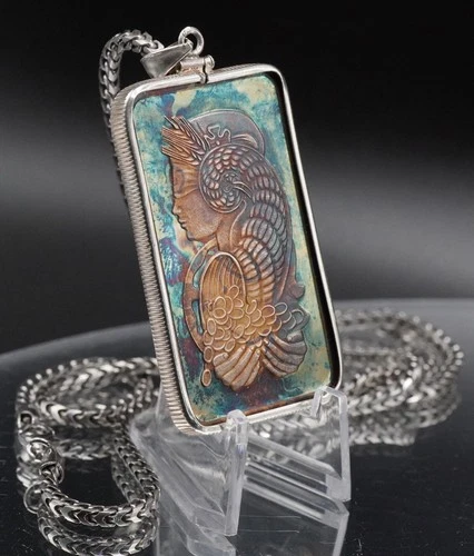 PAMP Suisse Lady Fortuna TONED 1oz 999 FINE Silver bar + Sterling Necklace C6123