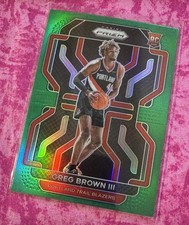 2021-22 Panini Prizm Greg Brown III RC #291 Green Prizm Portland Trail Blazers