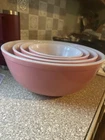 Vintage Pyrex Nesting Mixing Bowls Flamingo Pink Set of 4  401, 402, 403, 404