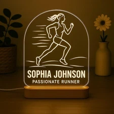 Running Coach Gift – Personalized LED Thank You Lamp for Track Trainer