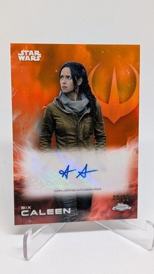 2025 Topps Chrome Star Wars Bix Caleen Adria Arjona Auto Orange /25