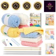 Colorful Knitting Kit for Beginners: Easy Set...