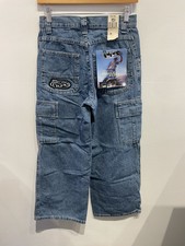 Vintage Lee Pipes Jeans Youth Medium 26x25 Black Baggy 90s Skater Jnco BNWT
