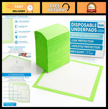 Disposable Incontinence Bed Pads for Adults, Kids  Pets - 100 Count, 17"x24" Ch