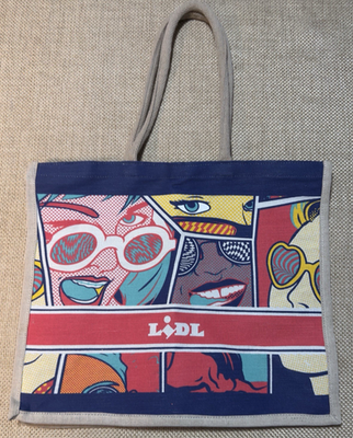#ad #ad LIDL Tote Bag Pop Art Colorful Comic Jute Shopper Trader Joes Travel Festival $69.99