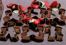 Set Of 6 Cookie Cutters With Tin Box Copper C...
