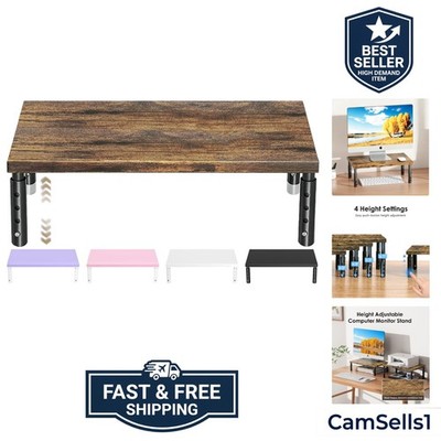Adjustable Wood Riser, Office Desk Organizer and Accessories for Monitor, Lap...