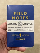 NEW Field Notes County Fair Regional Edition Illinois Set of 3 Memo Notebooks