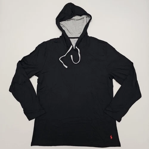Polo homme Ralph Lauren noir confort suprême coupe classique à capuche taille M neuf avec étiquette