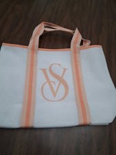 Victoria's Secret mesh logo white beach tote